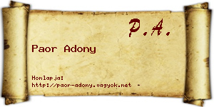 Paor Adony névjegykártya